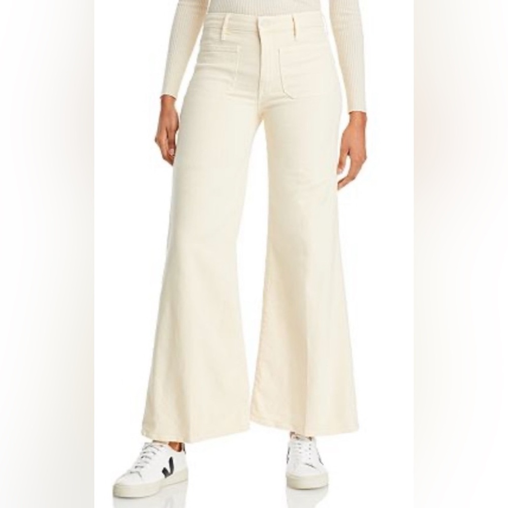 Mother size 25 cream The Patch pocket Wide-Leg Jeans chalk ivory - Picture 2 of 11